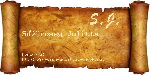 Sárossy Julitta névjegykártya
